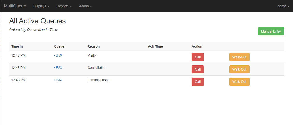 MultiQueue Standard display organizes customers into queues